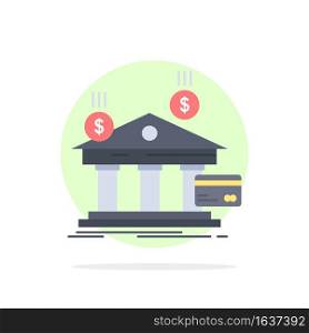 bank, payments, banking, financial, money Flat Color Icon Vector