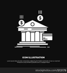 bank, payments, banking, financial, money Icon. glyph vector symbol for UI and UX, website or mobile application. Vector EPS10 Abstract Template background