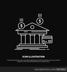 bank, payments, banking, financial, money Icon. Line vector symbol for UI and UX, website or mobile application. Vector EPS10 Abstract Template background