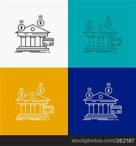 bank, payments, banking, financial, money Icon Over Various Background. Line style design, designed for web and app. Eps 10 vector illustration
