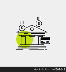 bank, payments, banking, financial, money Line Icon. Vector EPS10 Abstract Template background