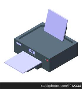 Bank printer icon isometric vector. Office desk. Check workplace. Bank printer icon isometric vector. Office desk