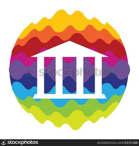 Bank Rainbow Color Icon for Mobile Applications and Web EPS10. Bank Rainbow Color Icon for Mobile Applications and Web