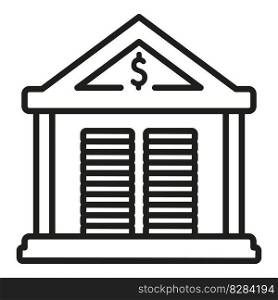 Bank reserve icon outline vector. Money finance. Coin deposit. Bank reserve icon outline vector. Money finance