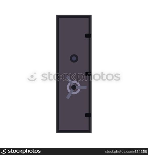 Bank safe vector icon deposit door. Business finance protection metal lock isolated. Money box cash flat storage