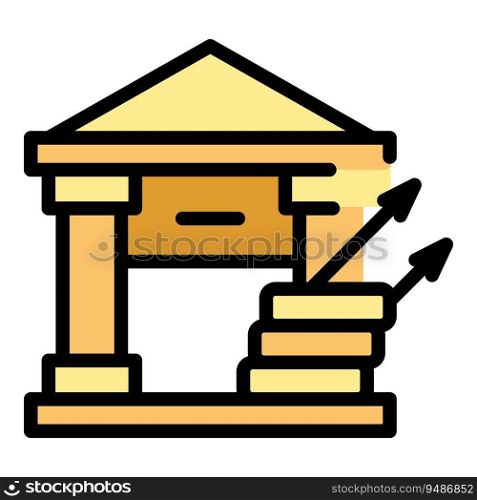 Bank send money icon outline vector. Mobile payment. App credit color flat. Bank send money icon vector flat