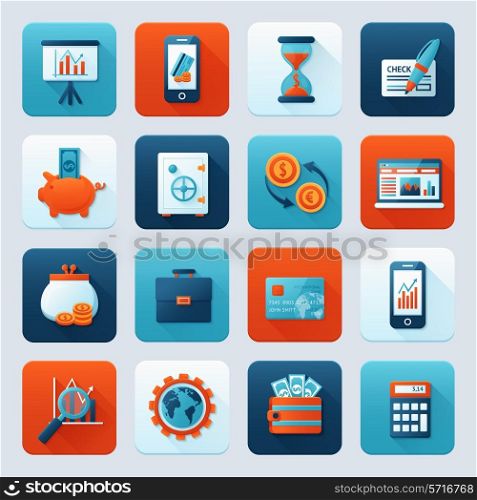 Bank service money icons set with money box storage card isolated vector illustration.