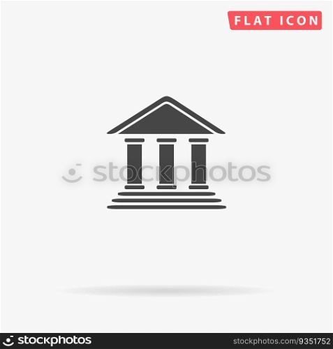 Bank. Simple flat black symbol. Vector illustration pictogram