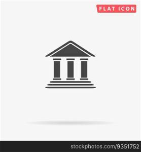Bank. Simple flat black symbol. Vector illustration pictogram