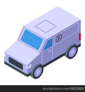 Bank truck icon isometric vector. Car money. Armored vehicle. Bank truck icon isometric vector. Car money