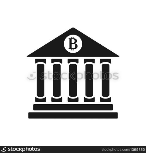 bank vector icon, bank symbol, bit coin bank icon