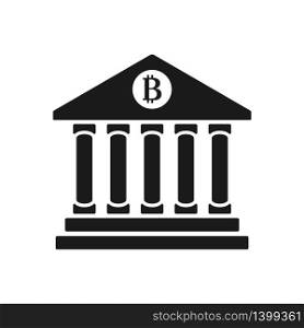 bank vector icon, bank symbol, bit coin bank icon