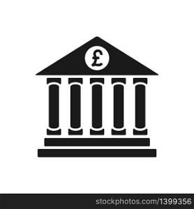 bank vector icon, bank symbol, pound sterling bank icon