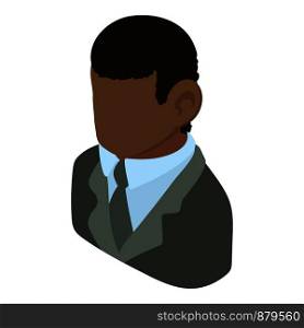 Banker african american icon. Isometric illustration of banker african american vector icon for web. Banker african american icon, isometric 3d style