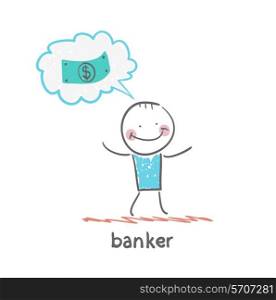 banker thinks about money