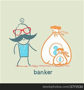 banker with a sack of money