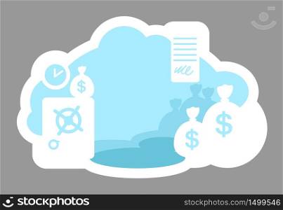 Banking 2D vector web banner, poster. Financial deal. Contract to make money. Income from stock. Commerce flat concept on cartoon background. Capital growth printable patches, colorful web elements. Banking 2D vector web banner, poster