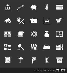 Banking and financial icons on gray background, stock vector