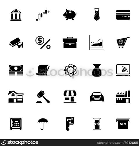 Banking and financial icons on white background, stock vector