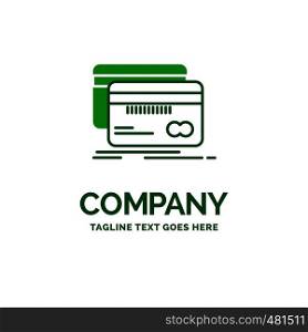 Banking, card, credit, debit, finance Flat Business Logo template. Creative Green Brand Name Design.