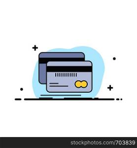 Banking, card, credit, debit, finance Flat Color Icon Vector