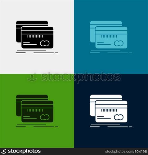 Banking, card, credit, debit, finance Icon Over Various Background. glyph style design, designed for web and app. Eps 10 vector illustration. Vector EPS10 Abstract Template background