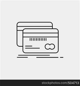 Banking, card, credit, debit, finance Line Icon. Vector isolated illustration. Vector EPS10 Abstract Template background