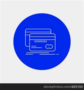 Banking, card, credit, debit, finance White Line Icon in Circle background. vector icon illustration. Vector EPS10 Abstract Template background