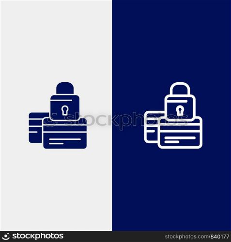 Banking, Card, Credit, Payment, Secure, Security Line and Glyph Solid icon Blue banner Line and Glyph Solid icon Blue banner