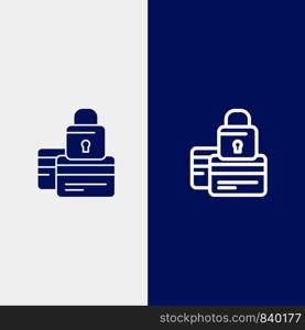 Banking, Card, Credit, Payment, Secure, Security Line and Glyph Solid icon Blue banner Line and Glyph Solid icon Blue banner