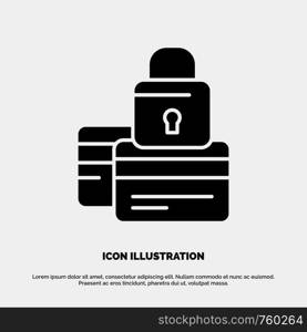 Banking, Card, Credit, Payment, Secure, Security solid Glyph Icon vector