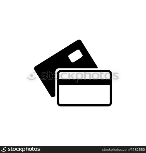 Banking Credit Card. Flat Vector Icon illustration. Simple black symbol on white background. Banking Credit Card sign design template for web and mobile UI element. Banking Credit Card Flat Vector Icon