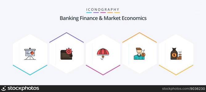 Banking Finance And Market Economics 25 FilledLine icon pack including security. protection. personal. money. finance