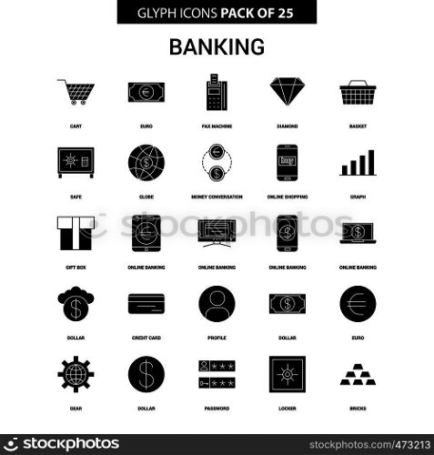 Banking Glyph Vector Icon set