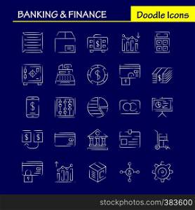 Banking Hand Drawn Icon Pack For Designers And Developers. Icons Of Analysis, Financial, Graph, Report, Down, Hierarchy, Management, Organization, Vector