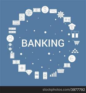 Banking Icon Set. Infographic Vector Template