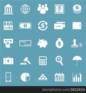 Banking icons on blue background, stock vector