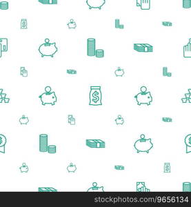 Banking icons pattern seamless white background Vector Image