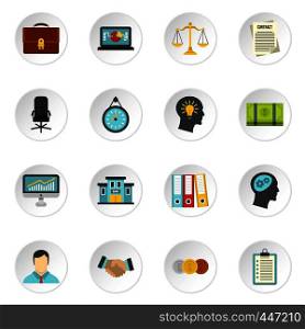 Banking icons set in flat style. Money, finance elements set collection vector icons set illustration. Banking icons set, flat style
