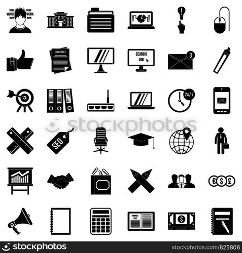 Banking icons set. Simple style of 36 banking vector icons for web isolated on white background. Banking icons set, simle style