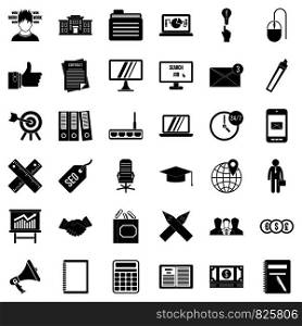 Banking icons set. Simple style of 36 banking vector icons for web isolated on white background. Banking icons set, simle style