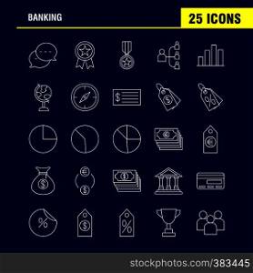 Banking Line Icon for Web, Print and Mobile UX/UI Kit. Such as: Achievement, Award, First, Medal, Prize, Achievement, Award, First, Pictogram Pack. - Vector