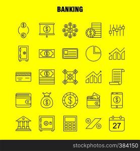 Banking Line Icon for Web, Print and Mobile UX/UI Kit. Such as: Calc, Calculate, Calculator, Device, Operation, User, Users, Group, Pictogram Pack. - Vector