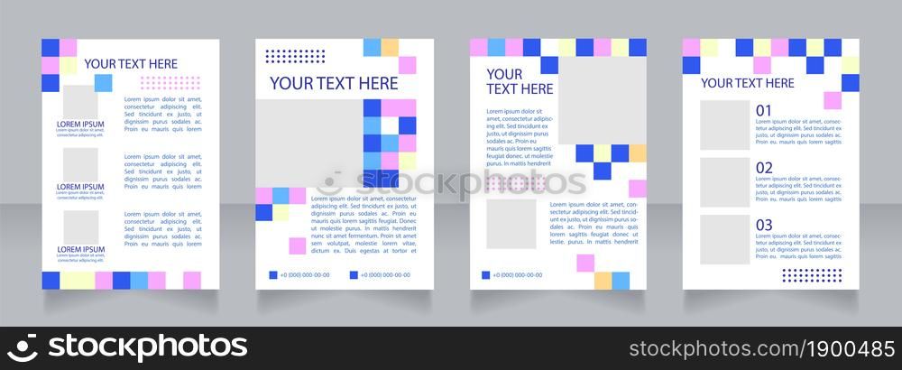 Banking service advertisement blank brochure layout design. Vertical poster template set with empty copy space for text. Premade corporate reports collection. Editable flyer paper pages. Banking service advertisement blank brochure layout design