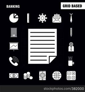 Banking Solid Glyph Icon for Web, Print and Mobile UX/UI Kit. Such as: Mobile Setting, Mobile, Setting, Gear, Projector Screen, Display, Pictogram Pack. - Vector