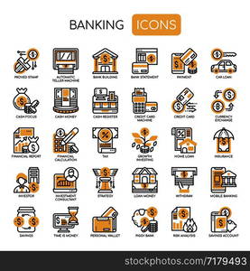 Banking , Thin Line and Pixel Perfect Icons