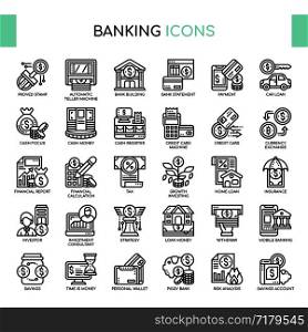 Banking , Thin Line and Pixel Perfect Icons