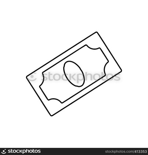 Banknote line icon, thin contour on white background. Banknote line icon