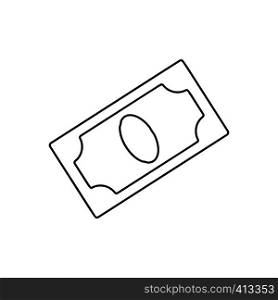 Banknote line icon, thin contour on white background. Banknote line icon