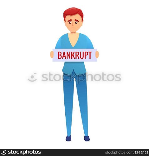 Bankrupt worker icon. Cartoon of bankrupt worker vector icon for web design isolated on white background. Bankrupt worker icon, cartoon style